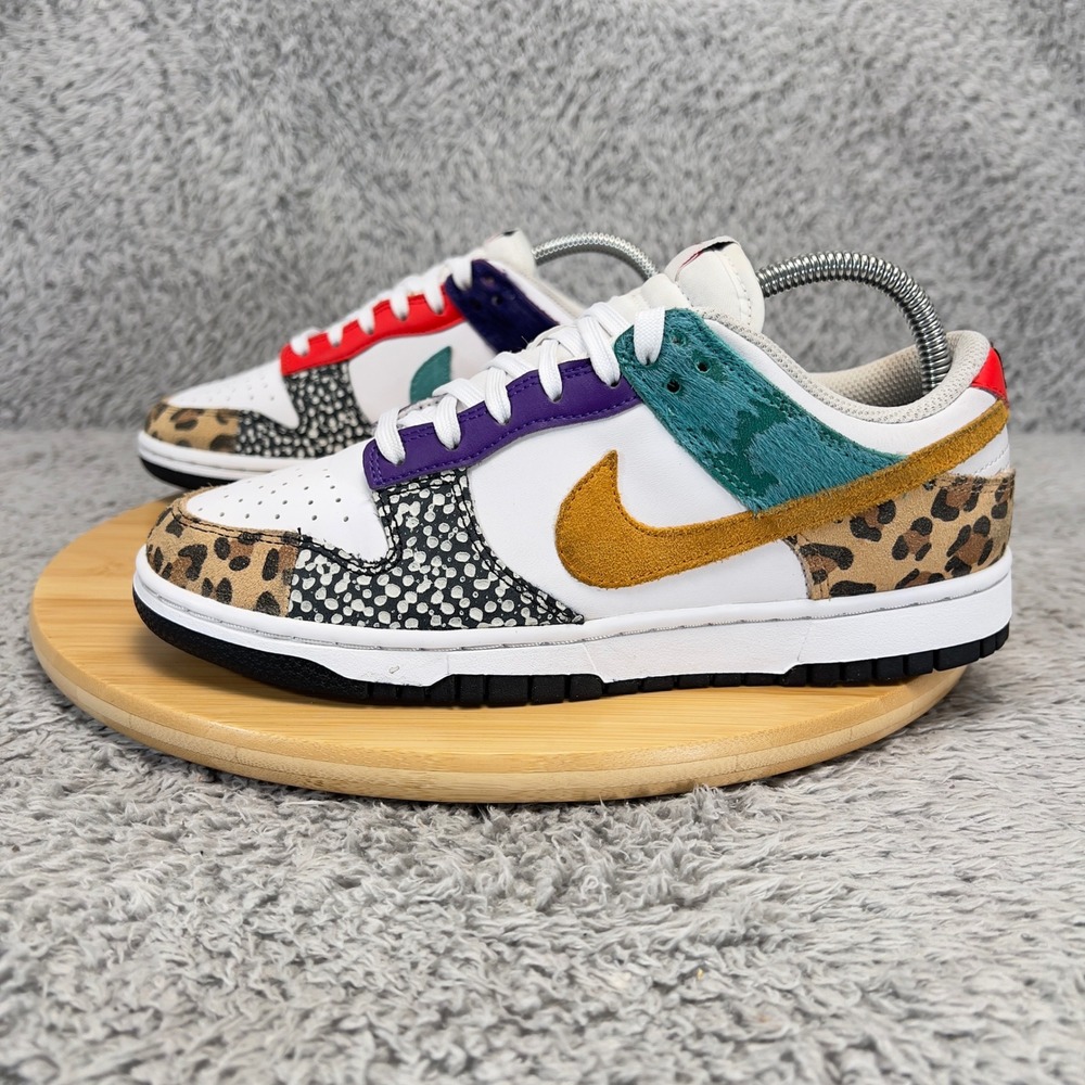 Nike Dunk Low SE Patchwork Safari White Multi Color DN3866-100 Womens 8